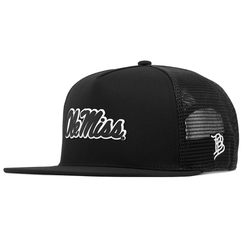 University of Mississippi "Vintage Ole Miss Team Logo" Flat 5 Panel Trucker Black