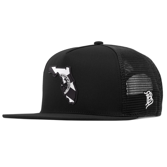 Florida Vintage Flat 5 Panel Trucker Black