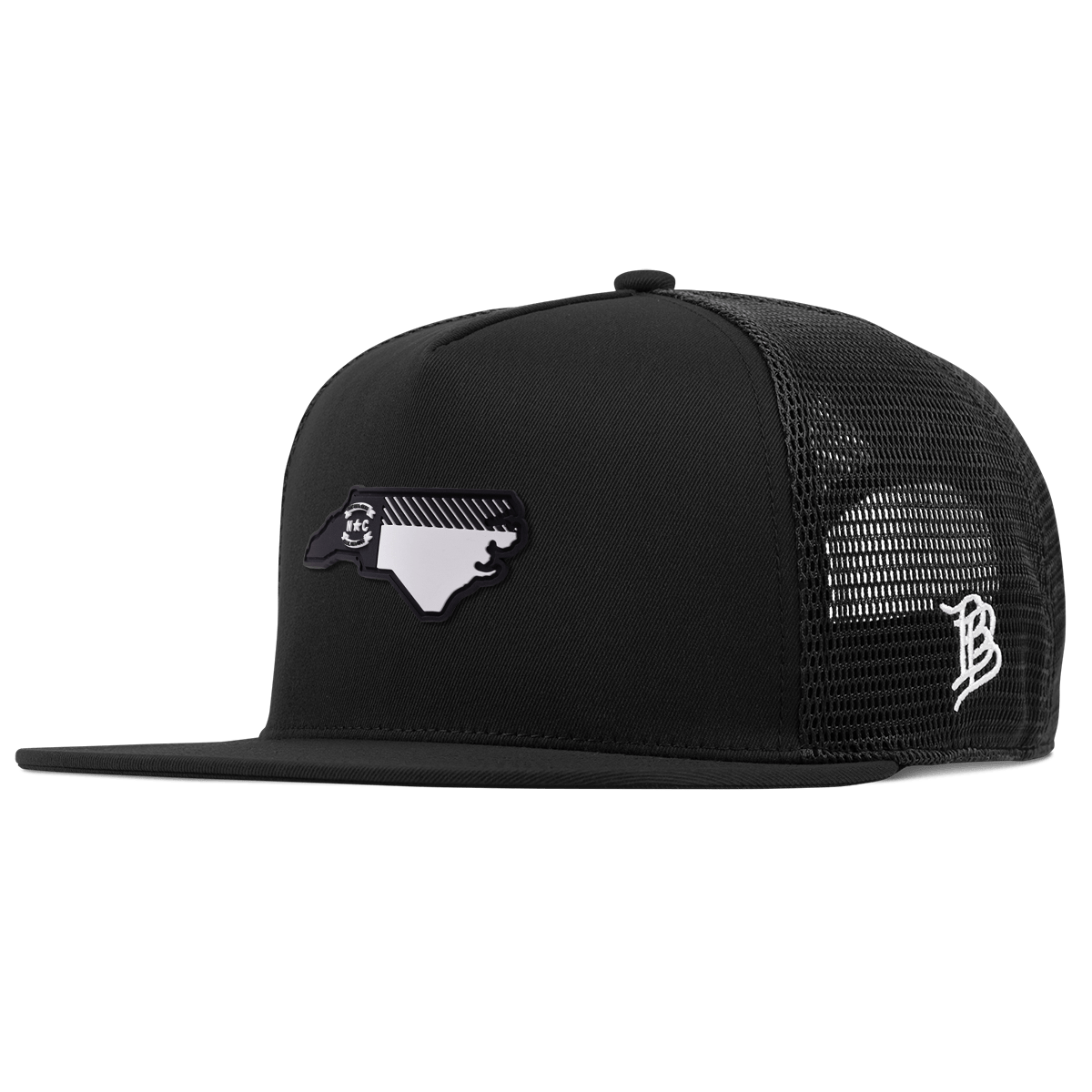 North Carolina Vintage Flat 5 Panel Trucker Black