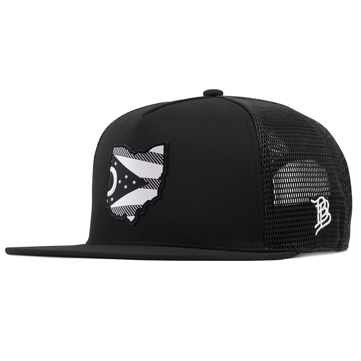 Ohio Vintage Flat 5 Panel Trucker Black