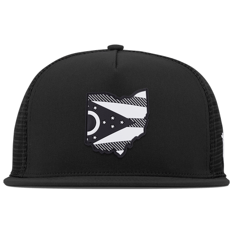 Ohio Vintage Flat 5 Panel Trucker Black