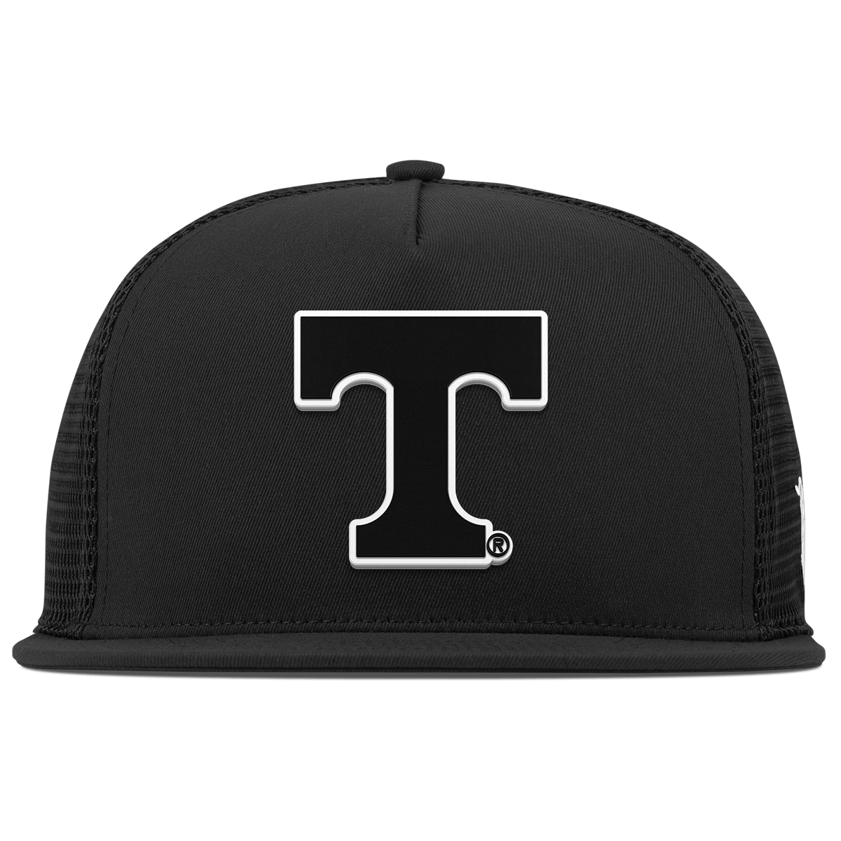 University of Tennessee "Vintage Tennessee Block" Flat 5 Panel Trucker Black
