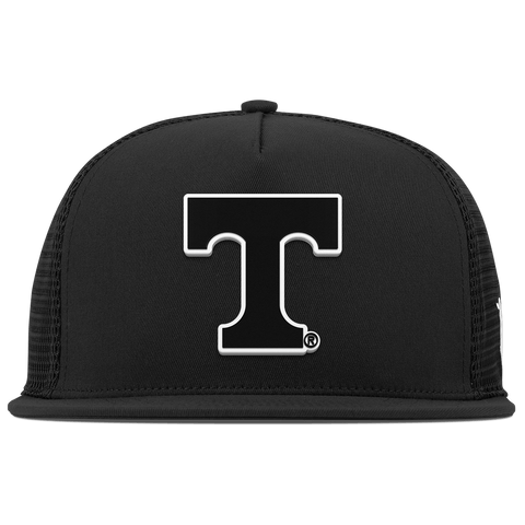 University of Tennessee "Vintage Tennessee Block" Flat 5 Panel Trucker Black