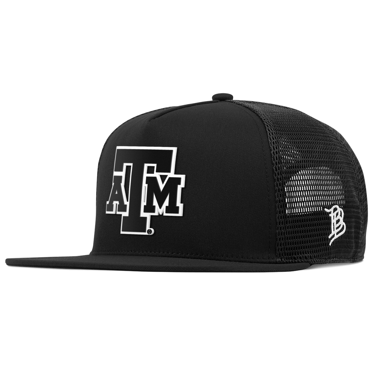 Texas A&M University "Vintage Texas A&M Block" Flat 5 Panel Trucker Black