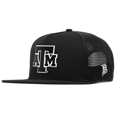 Texas A&M University "Vintage Texas A&M Block" Flat 5 Panel Trucker Black
