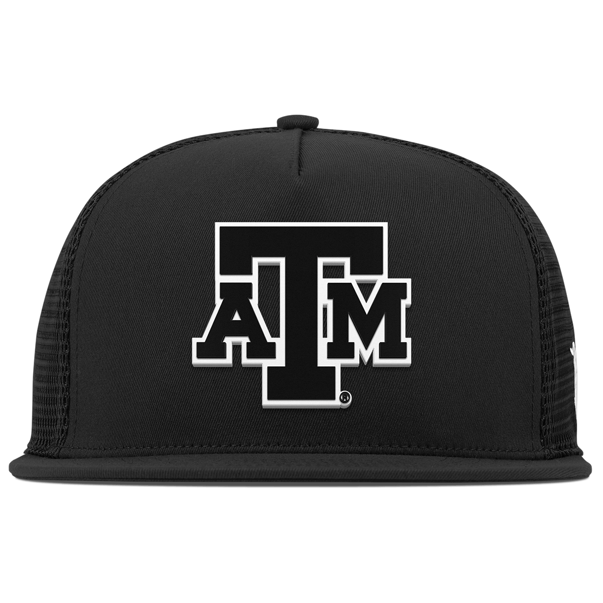 Texas A&M University "Vintage Texas A&M Block" Flat 5 Panel Trucker Black