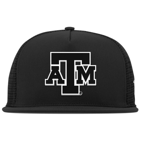 Texas A&M University "Vintage Texas A&M Block" Flat 5 Panel Trucker Black