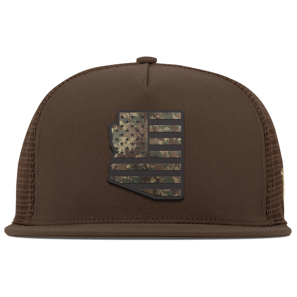 Arizona Timber Camo Patriot Flat 5 Panel Trucker Brown