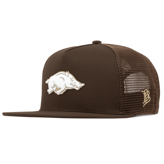 University of Arkansas "Arkansas Desert Series" Flat 5 Panel Trucker Brown