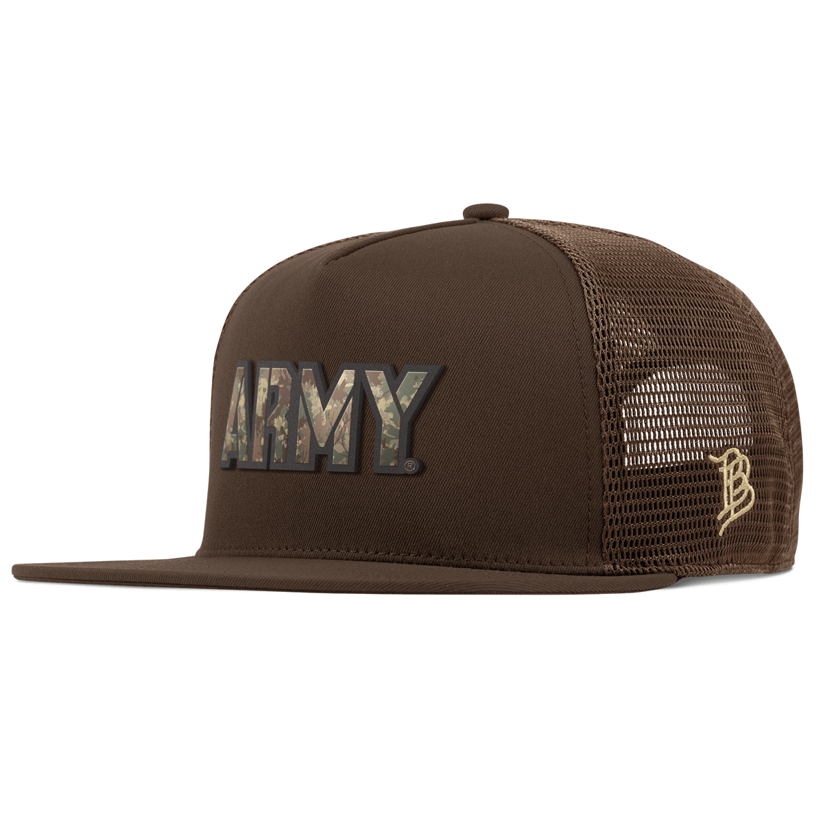 Army "Army Timber Camo Series" Flat 5 Panel Trucker Brown