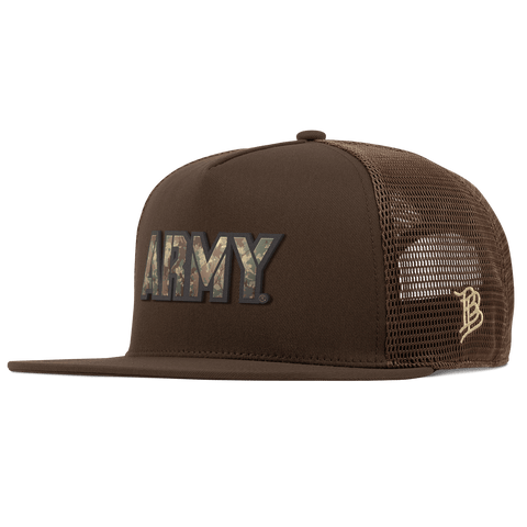 Army "Army Timber Camo Series" Flat 5 Panel Trucker Brown