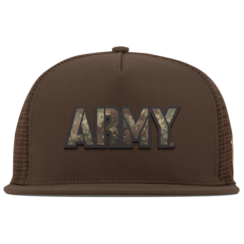 Army "Army Timber Camo Series" Flat 5 Panel Trucker Brown