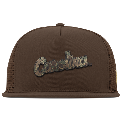 University of North Carolina "Carolina Timber Camo" Flat 5 Panel Trucker Brown