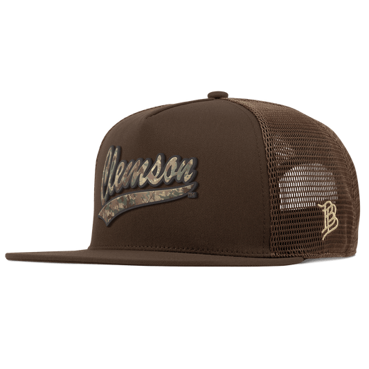Clemson University "Clemson Timber Camo Series" Flat 5 Panel Trucker Brown