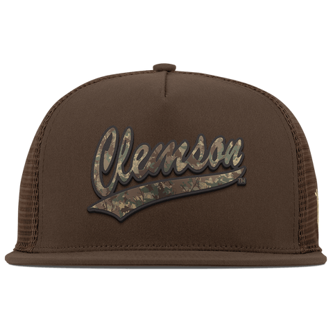 Clemson University "Clemson Timber Camo Series" Flat 5 Panel Trucker Brown