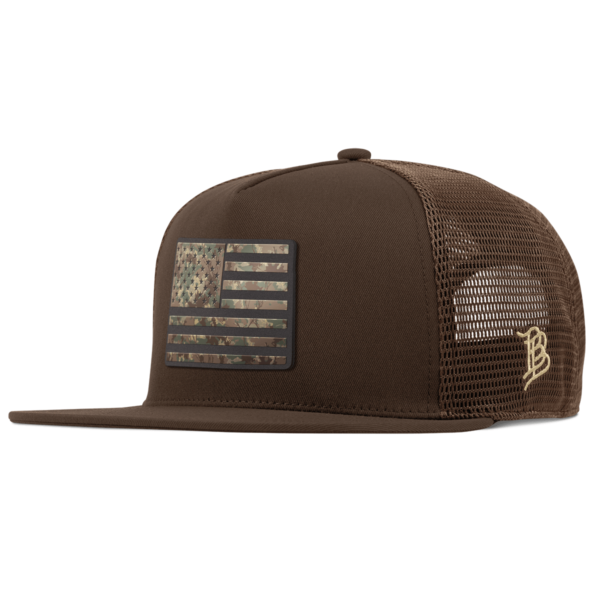 Colorado Timber Camo Patriot Flat 5 Panel Trucker Brown