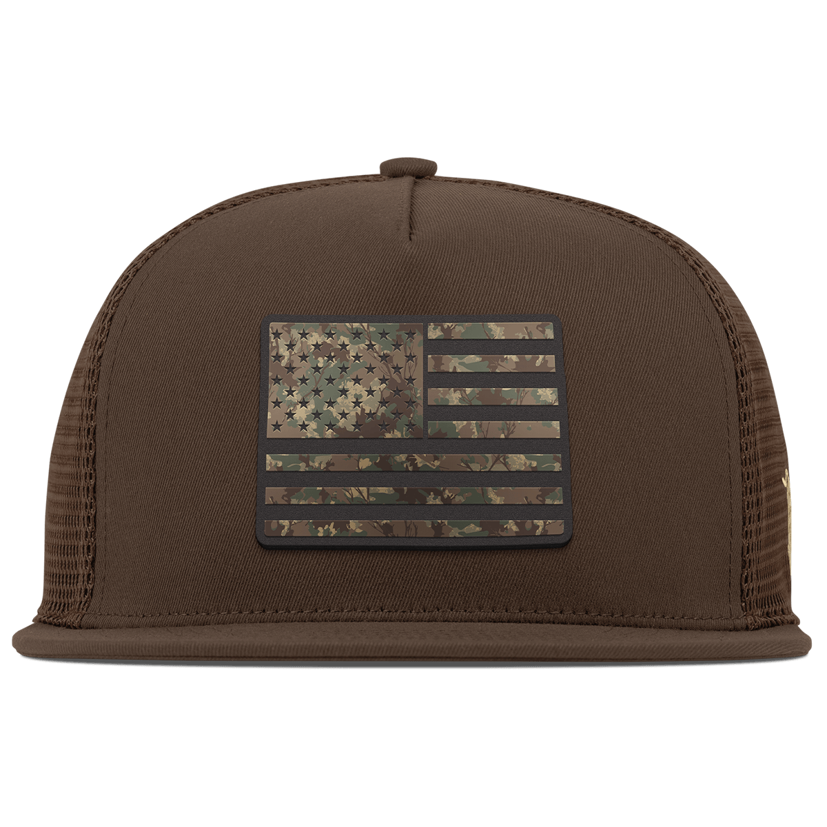 Colorado Timber Camo Patriot Flat 5 Panel Trucker Brown
