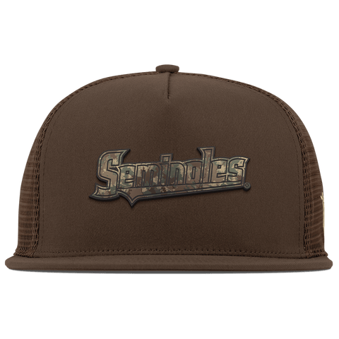Florida State University "FSU Timber Camo Series" Flat 5 Panel Trucker Brown