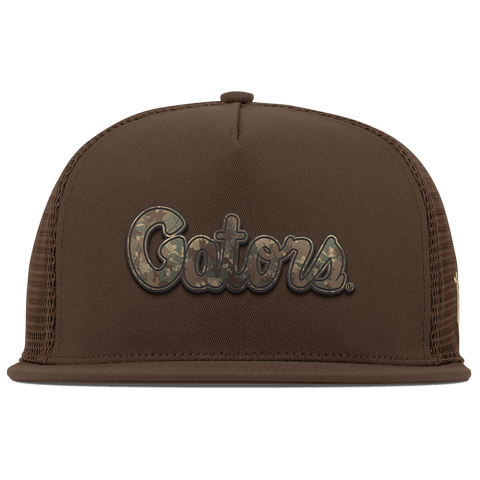 University of Florida "Florida Timber Camo Series" Flat 5 Panel Trucker Brown