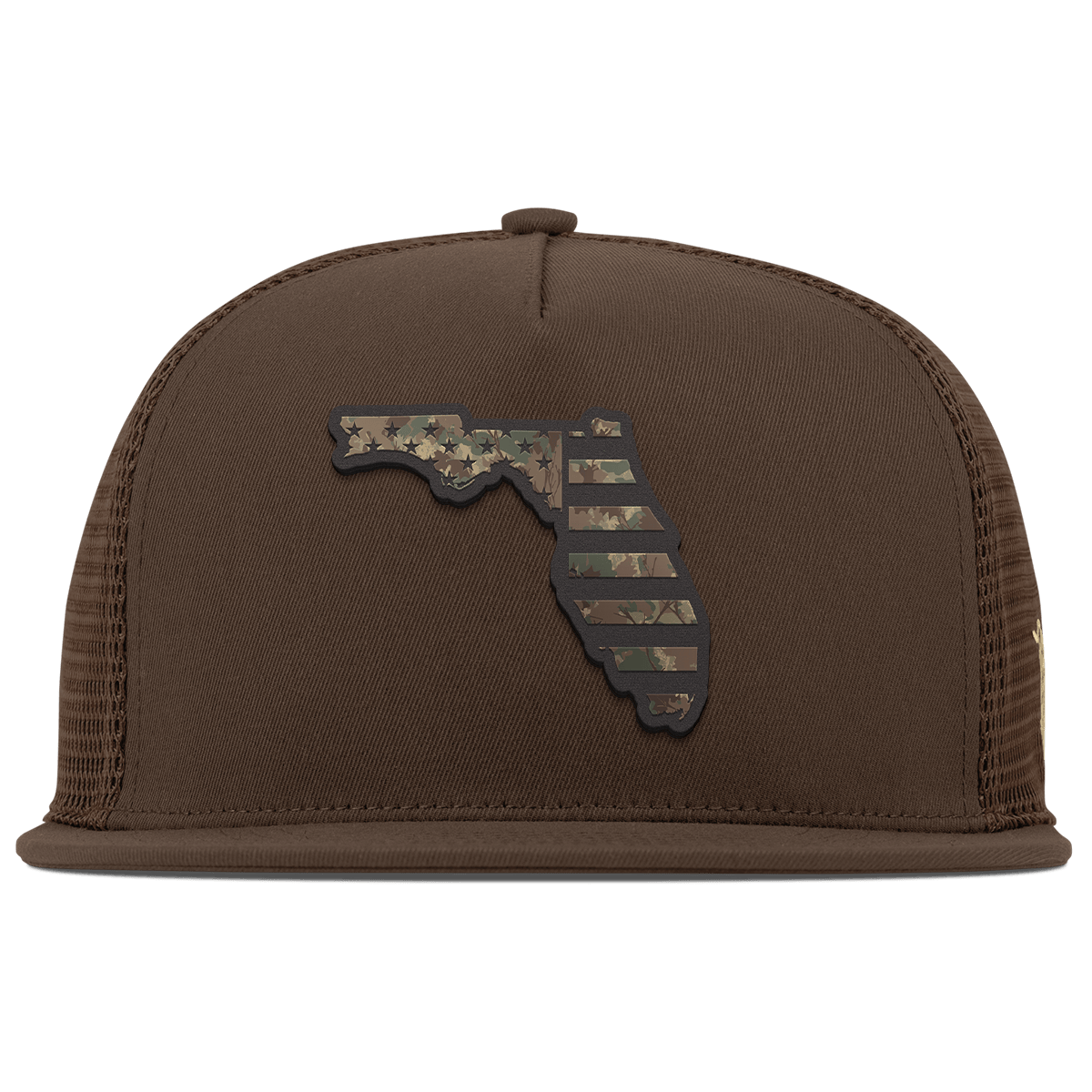 Florida Timber Camo Patriot Flat 5 Panel Trucker Brown