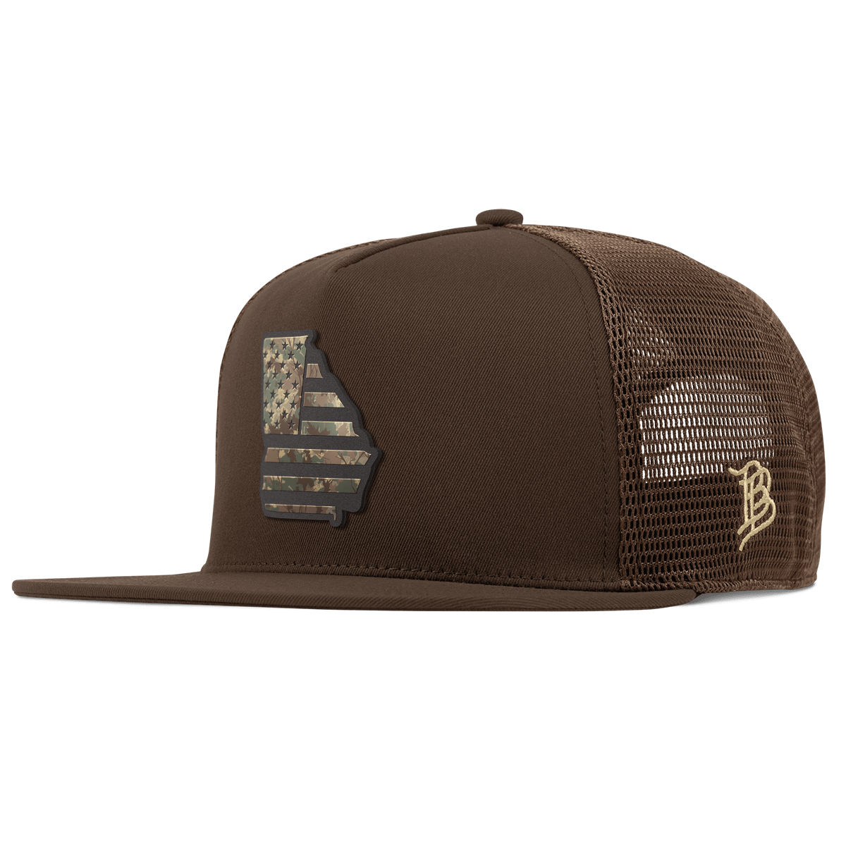 Georgia Timber Camo Patriot Flat 5 Panel Trucker Brown