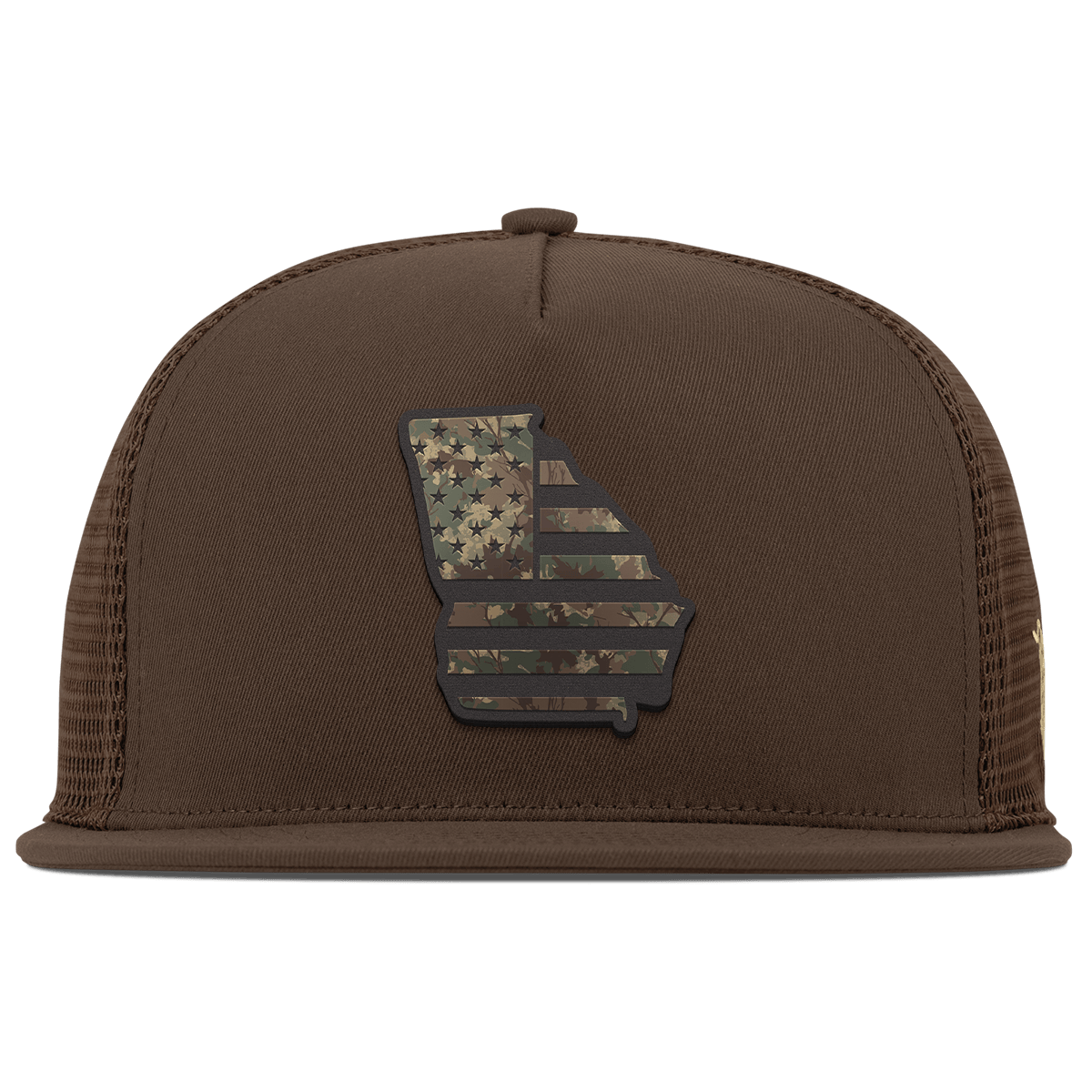 Georgia Timber Camo Patriot Flat 5 Panel Trucker Brown