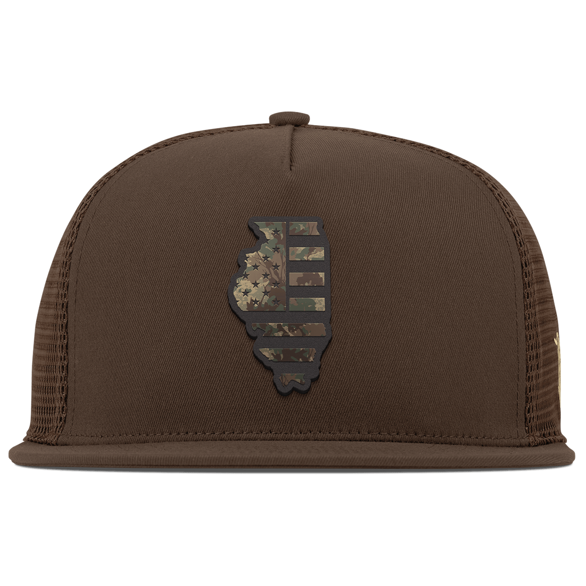Illinois Timber Camo Patriot Flat 5 Panel Trucker Brown