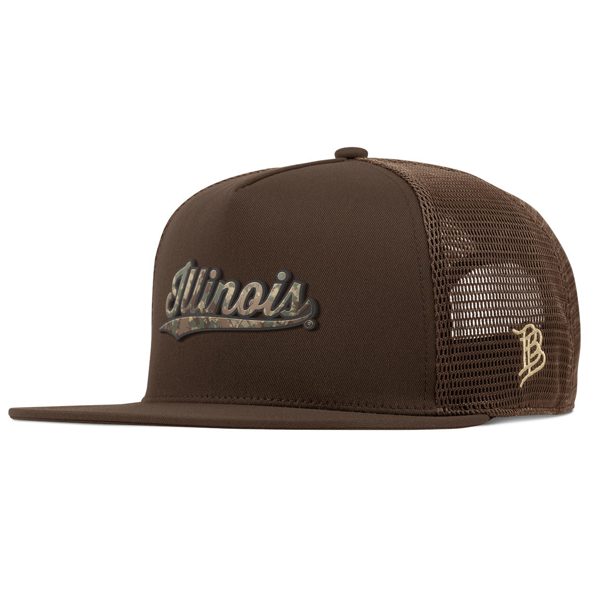 University of Illinois "Illinois Timber Camo Script" Flat 5 Panel Trucker Brown