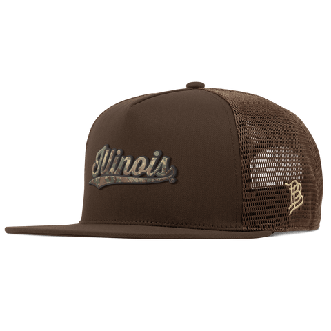 University of Illinois "Illinois Timber Camo Script" Flat 5 Panel Trucker Brown