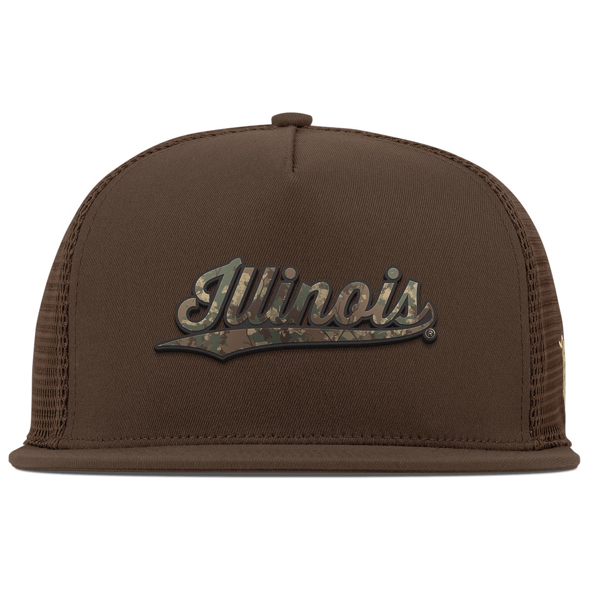 University of Illinois "Illinois Timber Camo Script" Flat 5 Panel Trucker Brown