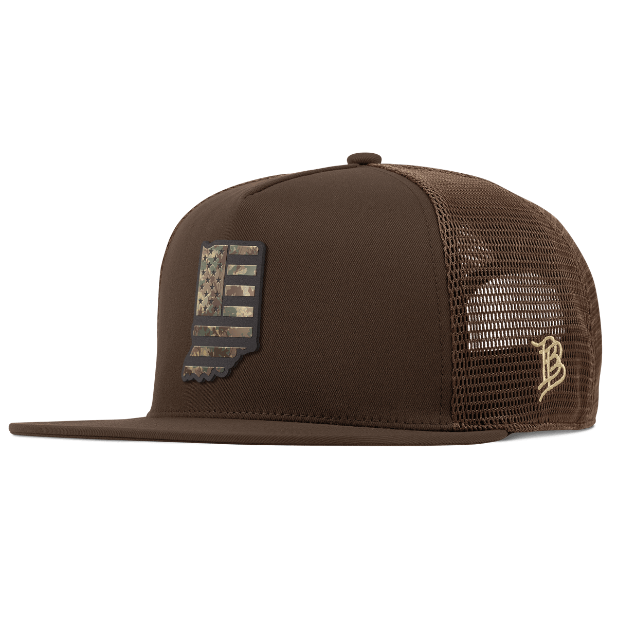 Indiana Timber Camo Patriot Flat 5 Panel Trucker Brown