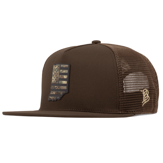 Indiana Timber Camo Patriot Flat 5 Panel Trucker Brown