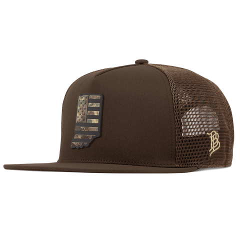 Indiana Timber Camo Patriot Flat 5 Panel Trucker Brown