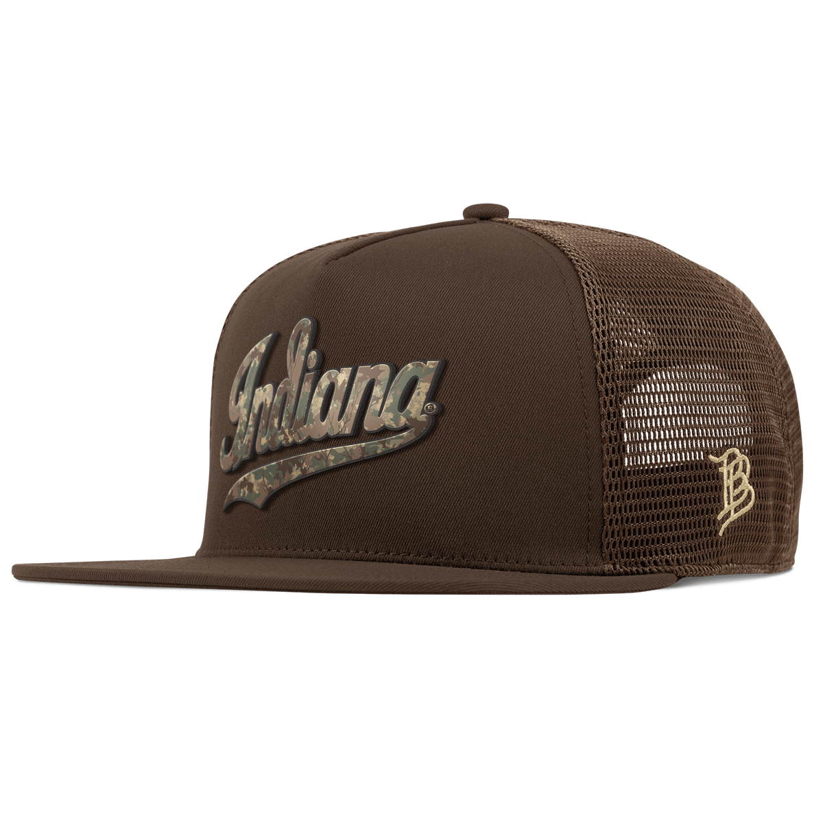 Indiana University "Indiana Timber Camo Series" Flat 5 Panel Trucker Brown