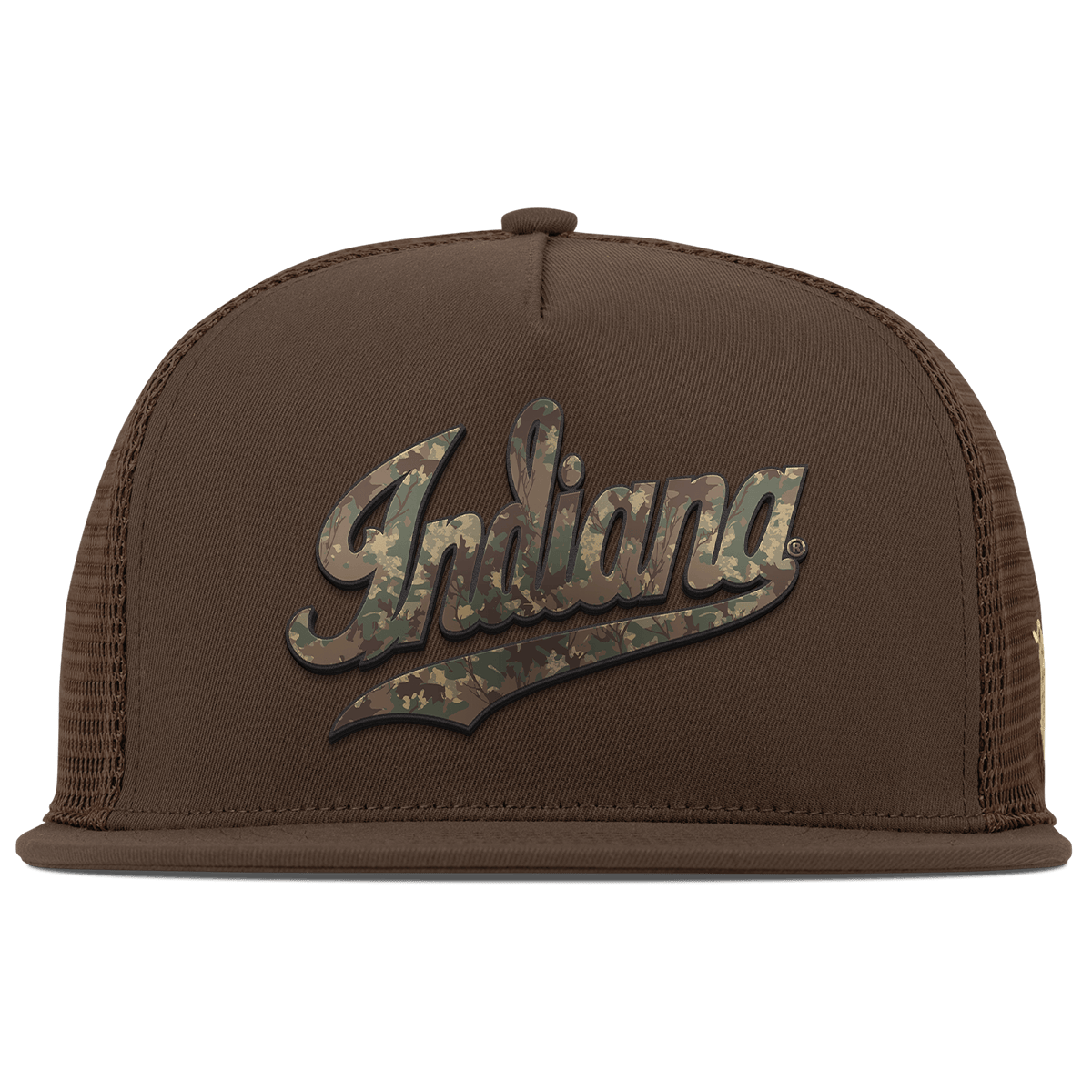 Indiana University "Indiana Timber Camo Series" Flat 5 Panel Trucker Brown