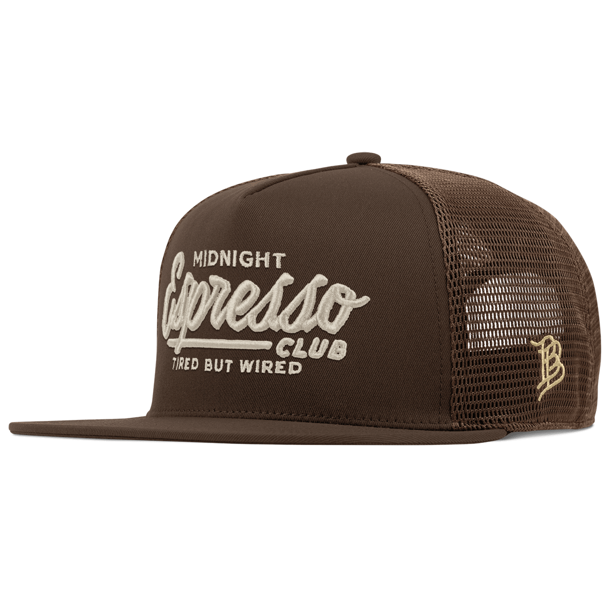 Midnight Espresso Club Flat 5 Panel Trucker Brown