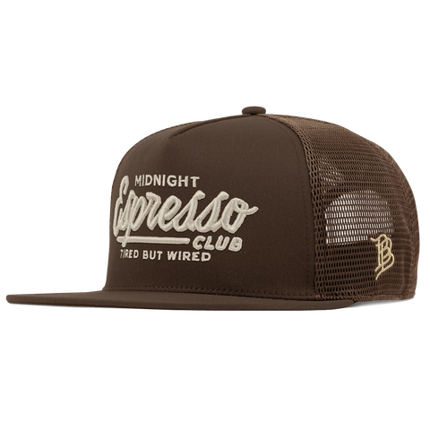 Midnight Espresso Club Flat 5 Panel Trucker Brown