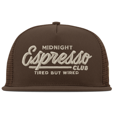 Midnight Espresso Club Flat 5 Panel Trucker Brown