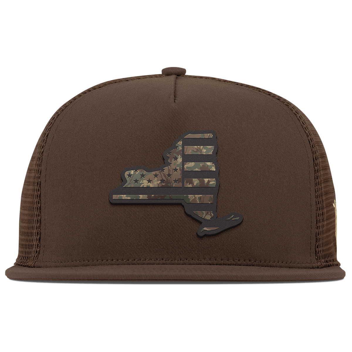 New York Timber Camo Patriot Flat 5 Panel Trucker Brown