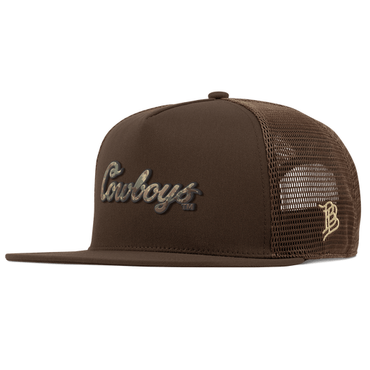 Oklahoma State University "Oklahoma State Timber Camo Series" Flat 5 Panel Trucker Brown