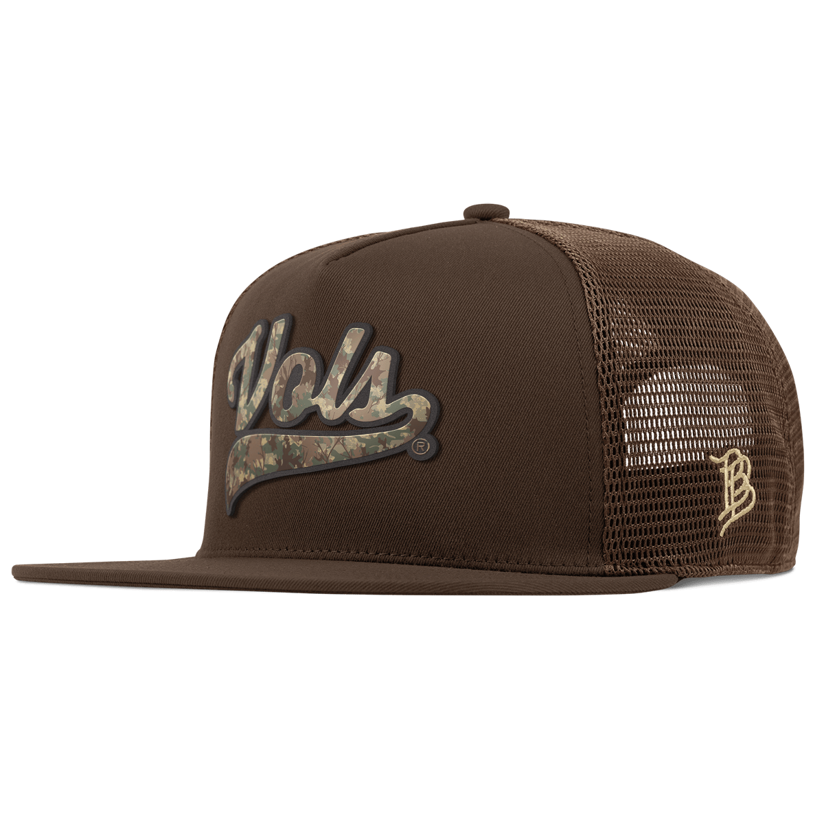University of Tennessee "Tennessee Timber Camo Series" Flat 5 Panel Trucker Brown
