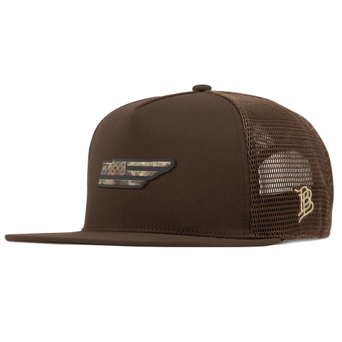 Tennessee Timber Camo Patriot Flat 5 Panel Trucker Brown