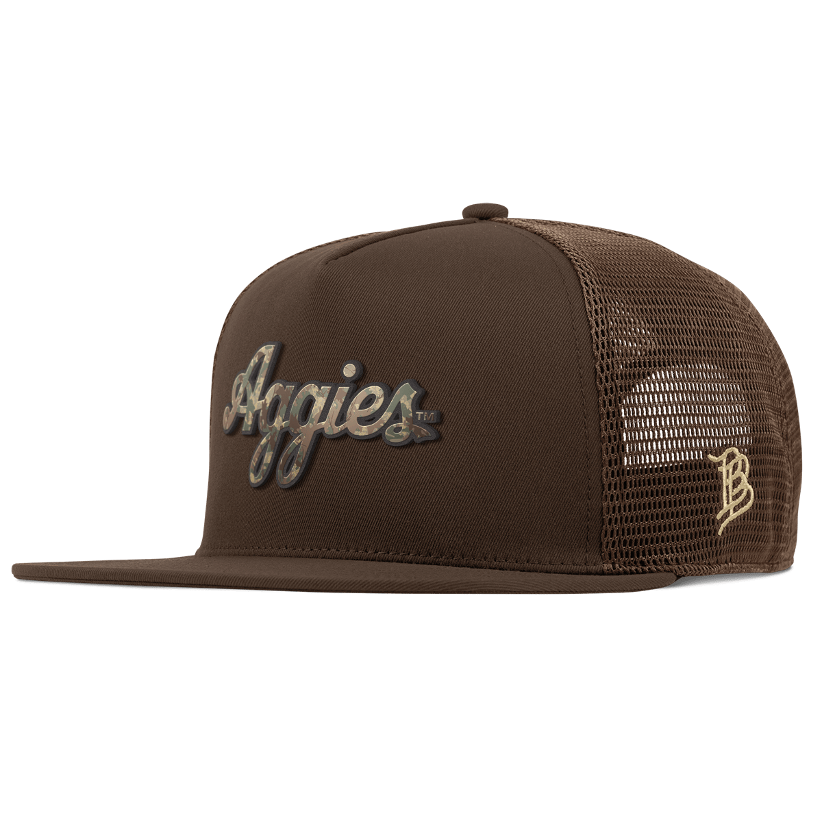 Texas A&M University "Texas A&M Timber Camo Series" Flat 5 Panel Trucker Brown