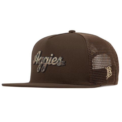 Texas A&M University "Texas A&M Timber Camo Series" Flat 5 Panel Trucker Brown