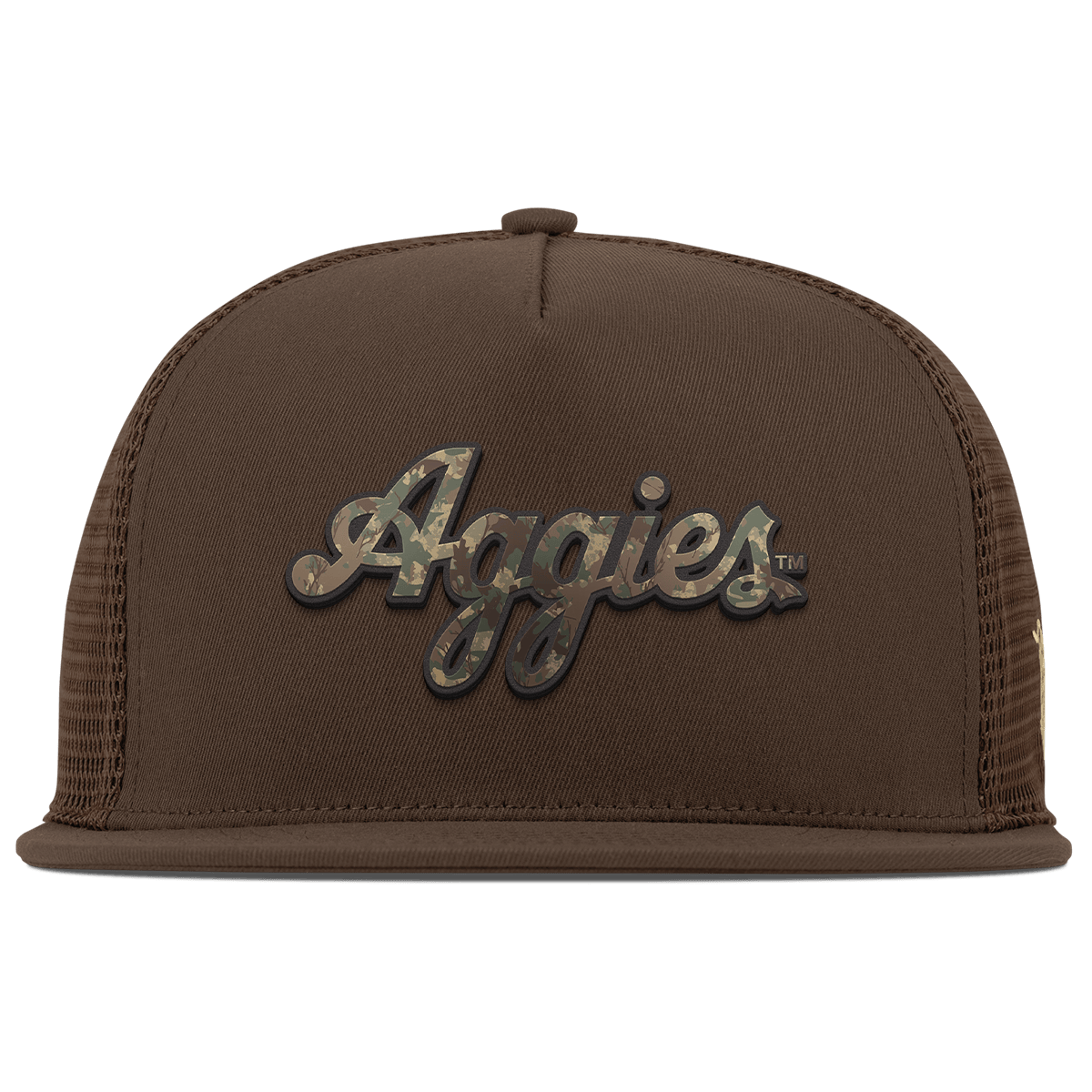 Texas A&M University "Texas A&M Timber Camo Series" Flat 5 Panel Trucker Brown