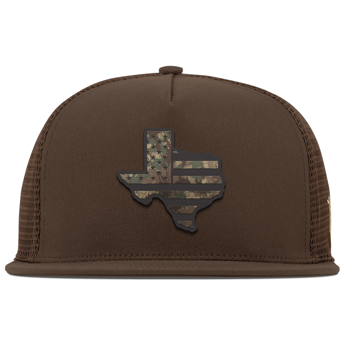 Texas Timber Camo Patriot Flat 5 Panel Trucker Brown