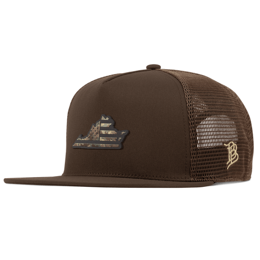 Virginia Timber Camo Patriot Flat 5 Panel Trucker Brown