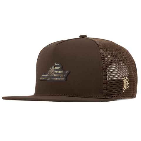 Virginia Timber Camo Patriot Flat 5 Panel Trucker Brown