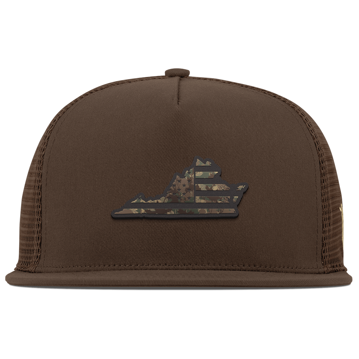 Virginia Timber Camo Patriot Flat 5 Panel Trucker Brown