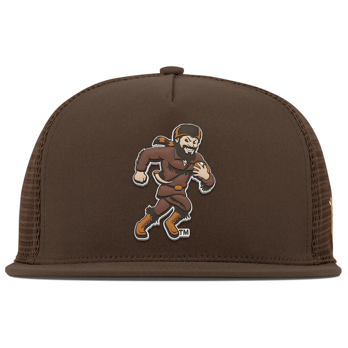 West Virginia University "WVU Mountaineer Football Logo" Flat 5 Panel Trucker Brown
